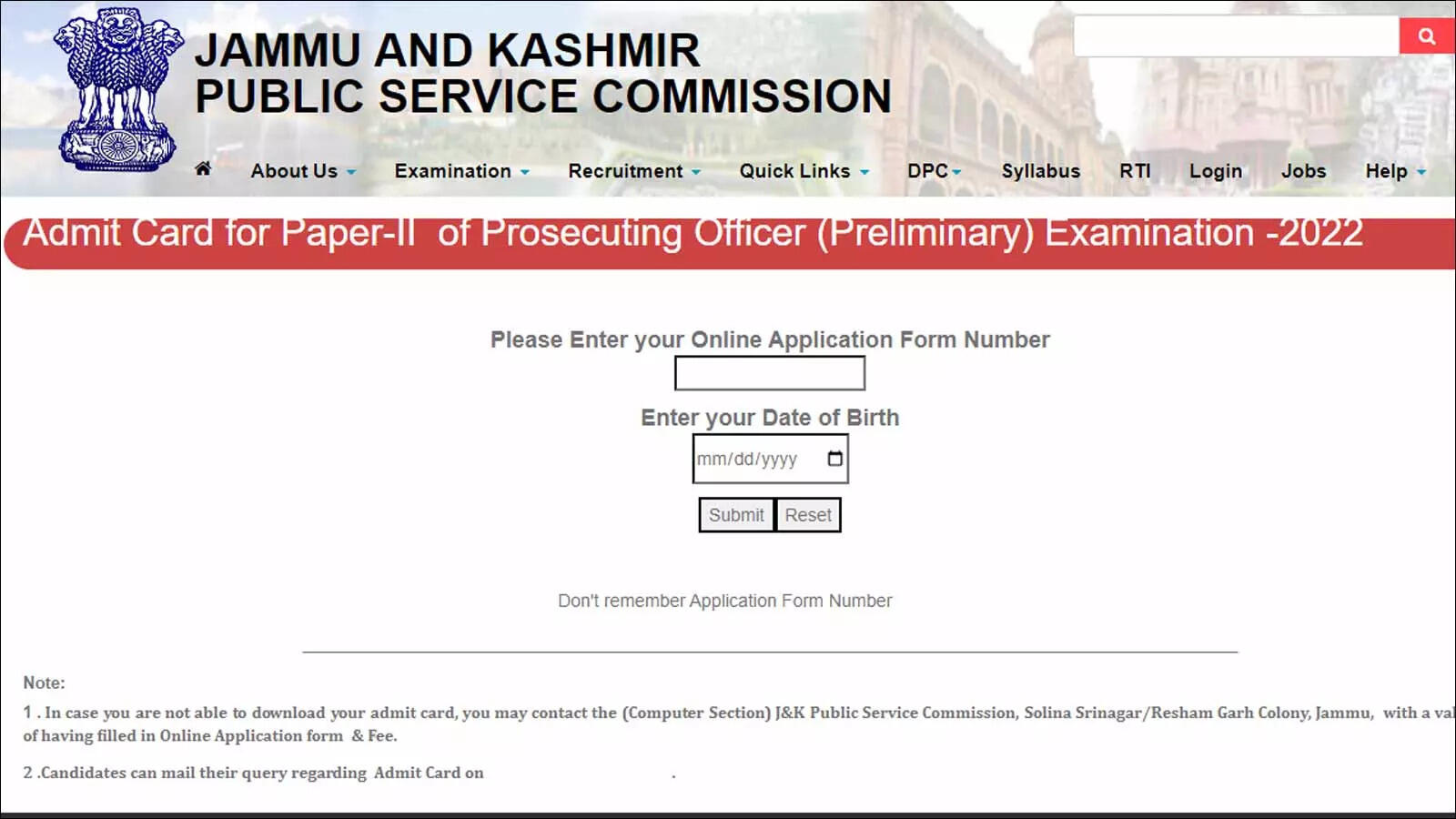 JKPSC PO Paper 2 admit card 2023 released on jkpsc.nic.in, direct link -  Times of India