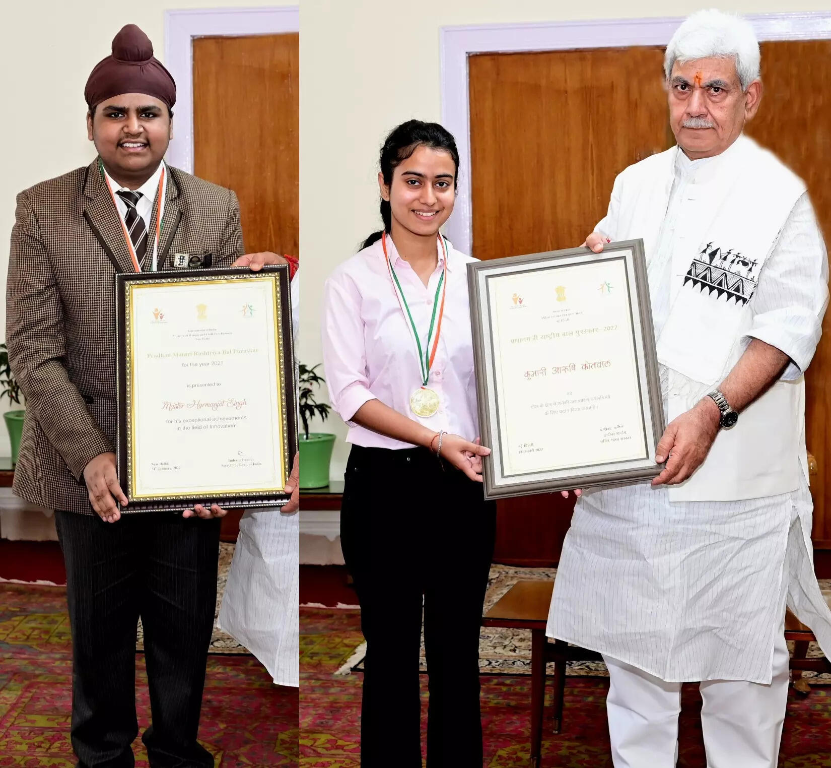 J&K LG honours ‘Pradhan Mantri Rashtriya Bal Puraskar awardees’ – Times of India