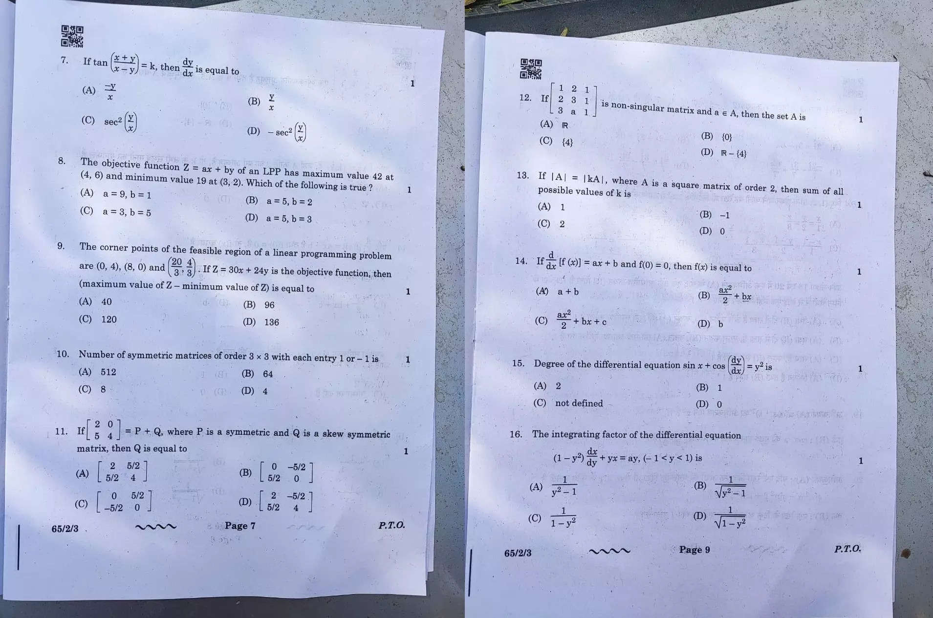 Grade 12 Mathematics Topics 2024