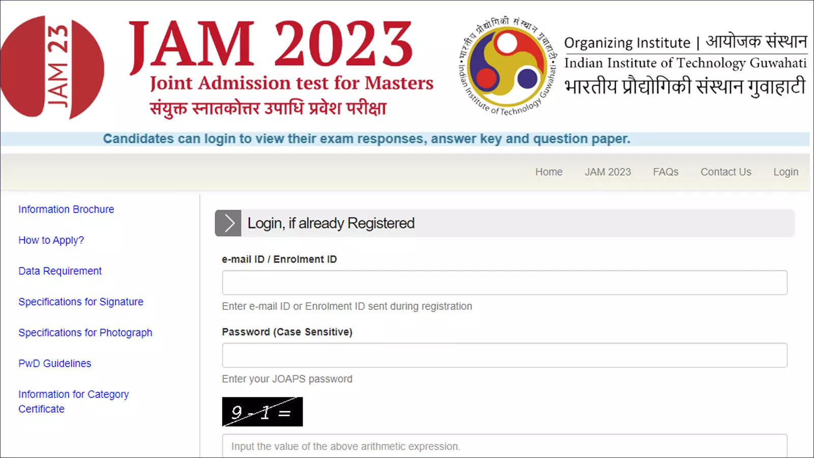 IIT JAM Final Answer Key 2023 released on jam.iitg.ac.in; download here – Times of India