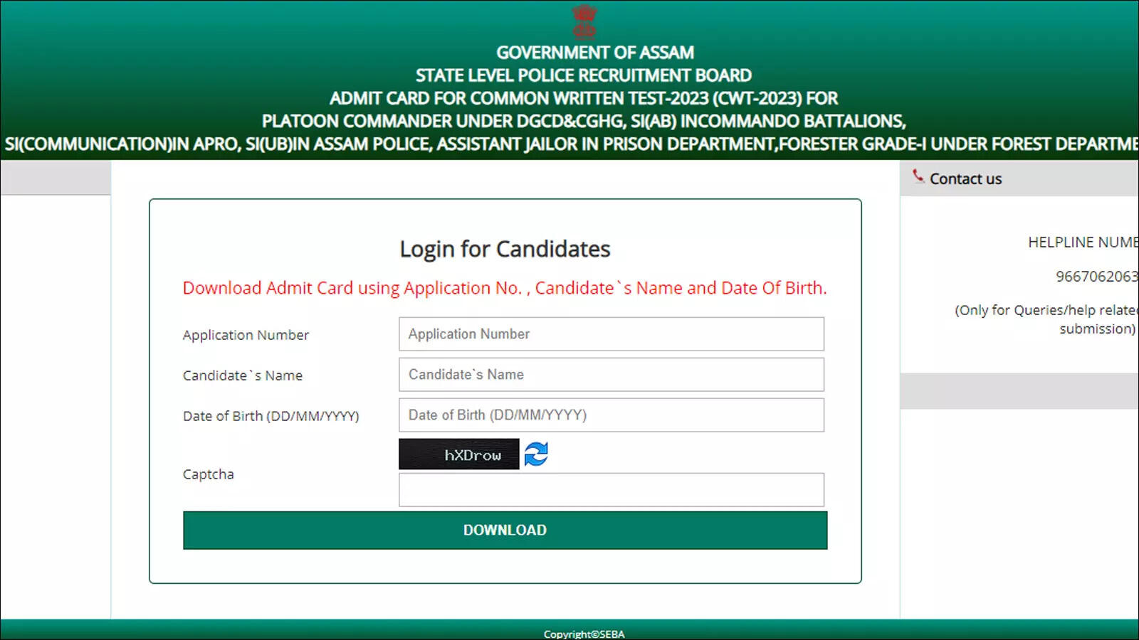 Assam SLPRB SI Admit Card 2023 released on slprbassam.in; direct link – Times of India