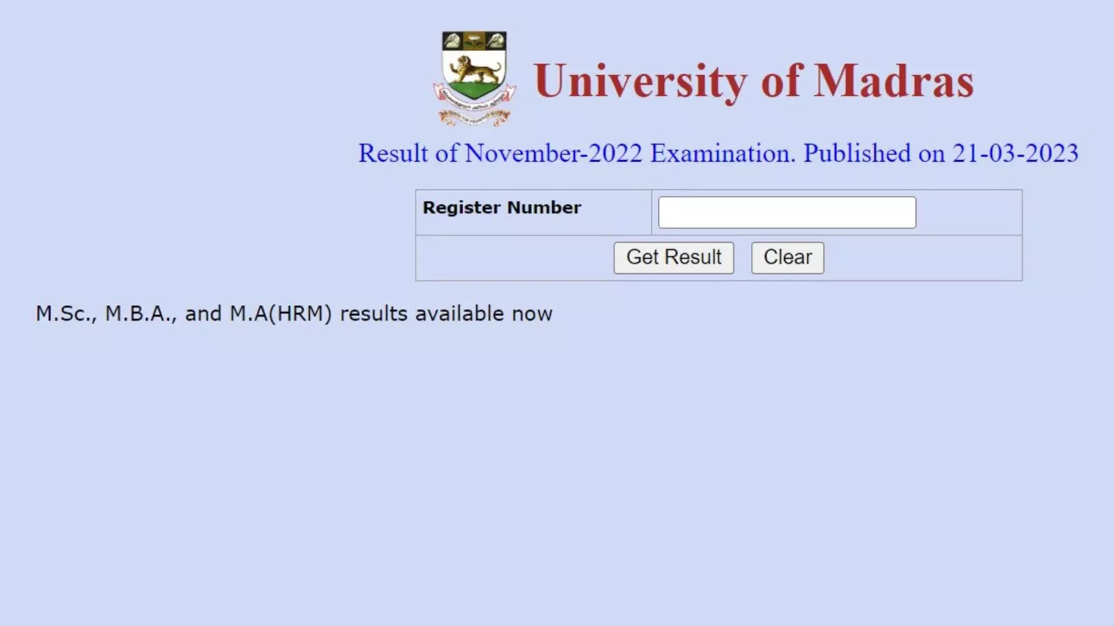 Madras University Result 2023 declared for MBA, MA, MSc on unom.ac.in, download link here – Times of India