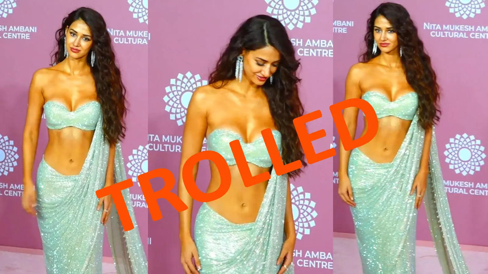 TROLLED! Disha Patani flaunts her abs in a tiny glittery strapless ...