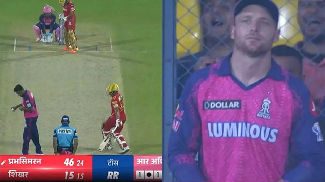 IPL viral video Cheeky cameraman shows Jos Buttler after Ashwin warns Shikhar Dhawan of mankading Cricket News
