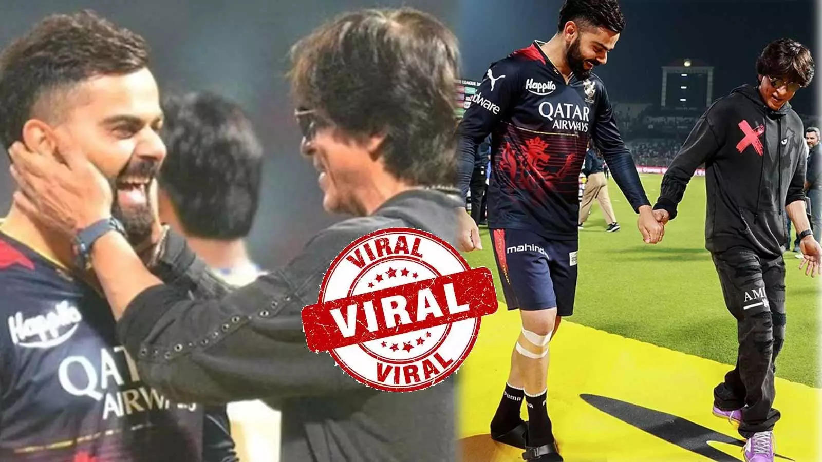 IPL 2023, KKR vs RCB: Elated Shahrukh Khan teaches Virat Kohli