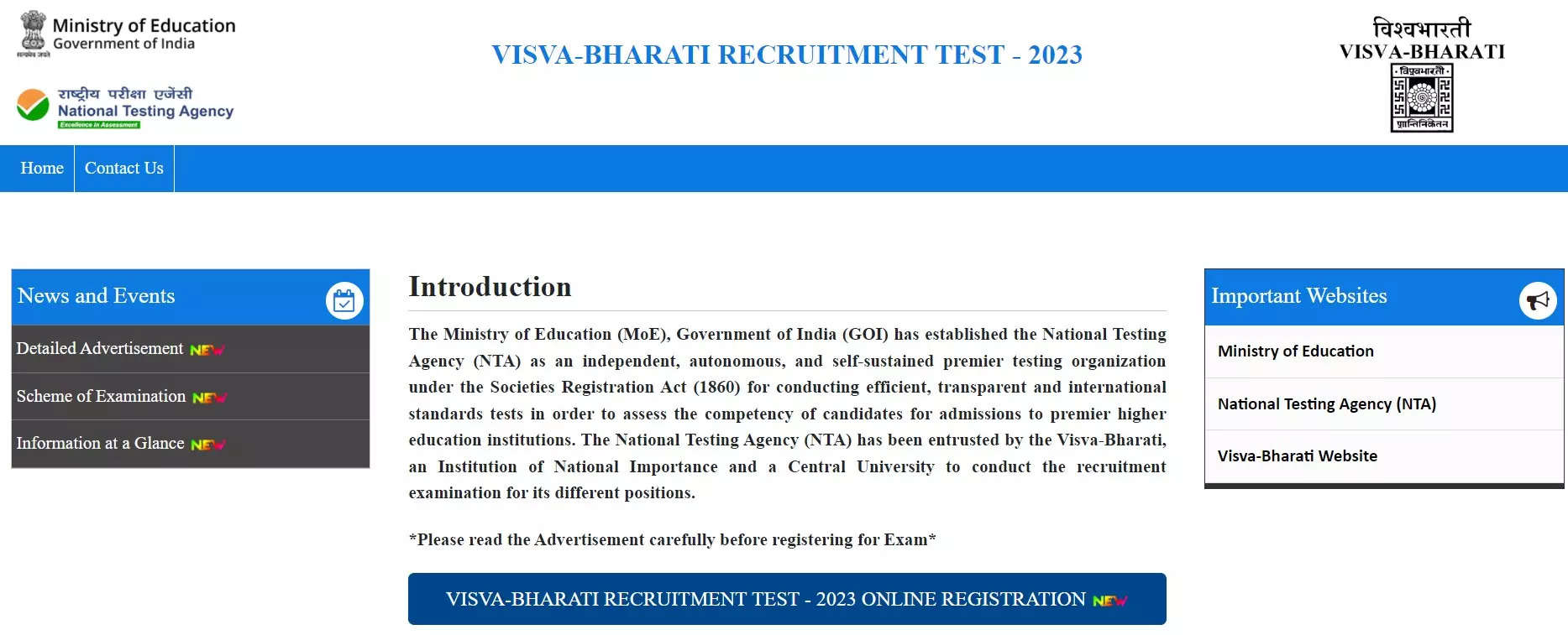 Visva Bharati Recruitment 2023: Visva Bharati Recruitment 2023: 709 Vacancies for MTS, DEO, SO and Other Posts, Apply at vbharatirec.nta.ac.in – Times of India