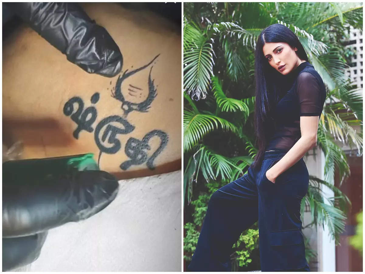 Shruti Haasan gets a new tattoo of Murugans Vel in Tamil Do you know what  it means  PINKVILLA