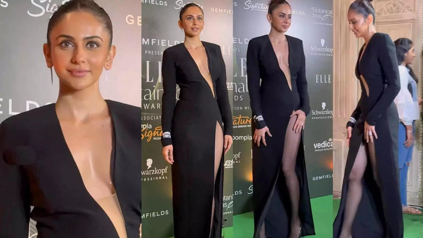 Rakul Preet Singh breaks the barrier, shows off her curves in low neckline  black gown | Hindi Movie News - Bollywood - Times of India