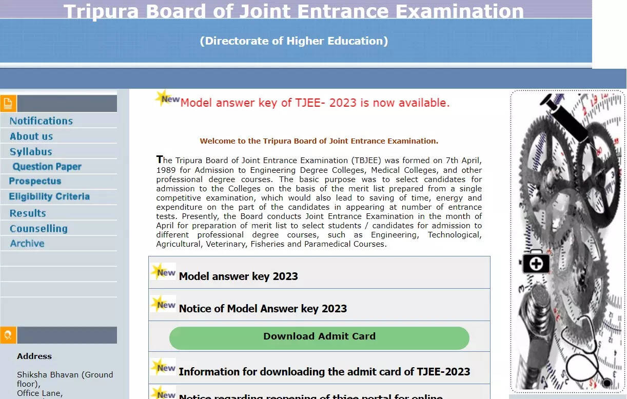 TBJEE 2023 Answer Key: TBJEE 2023 Answer Key released on tbjee.nic.in, objection window opens till May 3 – Times of India