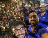 ​Mumbai Indians celebrate victory with fans in open-bus parade​