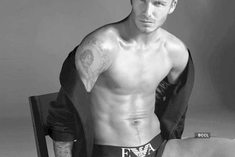 He posed in nothing but in sexy Emporio Armani underwear for the brand's  advertising campaign