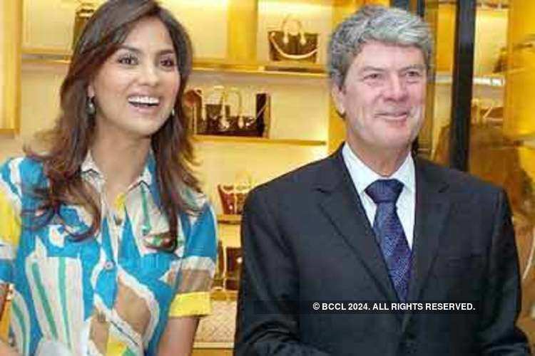 Actress Lara Dutta (R) with Yves Carcelle (L), Chairman and CEO