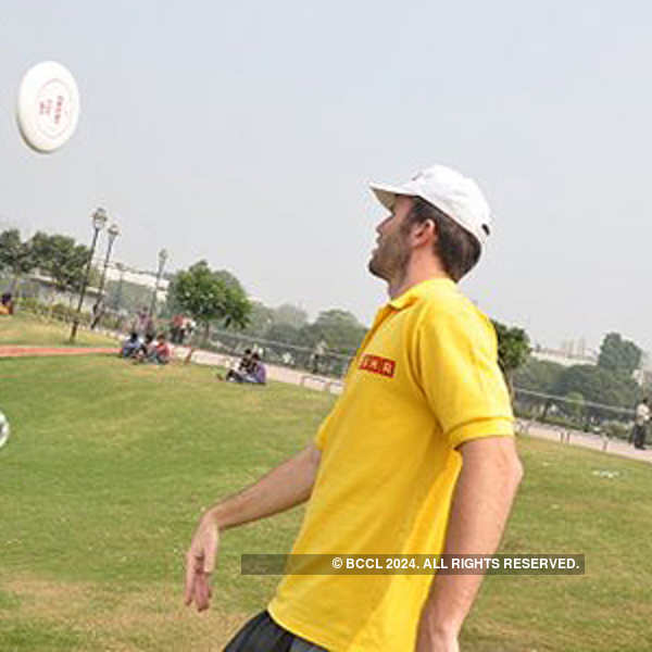 Frisbee player Brodie Smith displaying his skills at Central Park