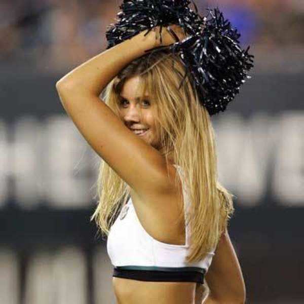 A Philadelphia Eagles cheerleader performs during a time-out in the  Carolina Panthers' pre-season game against the Phildealphia Eagles in  Pennsylvania - Photogallery