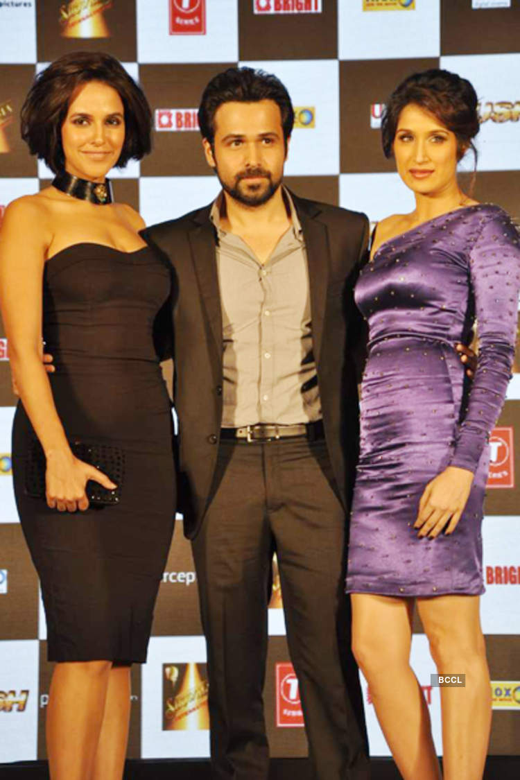 Neha Dhupia Emraan Hashmi And Sagarika Ghatge During The Music Launch Of The Movie Rush Held In Mumbai On October 8 12