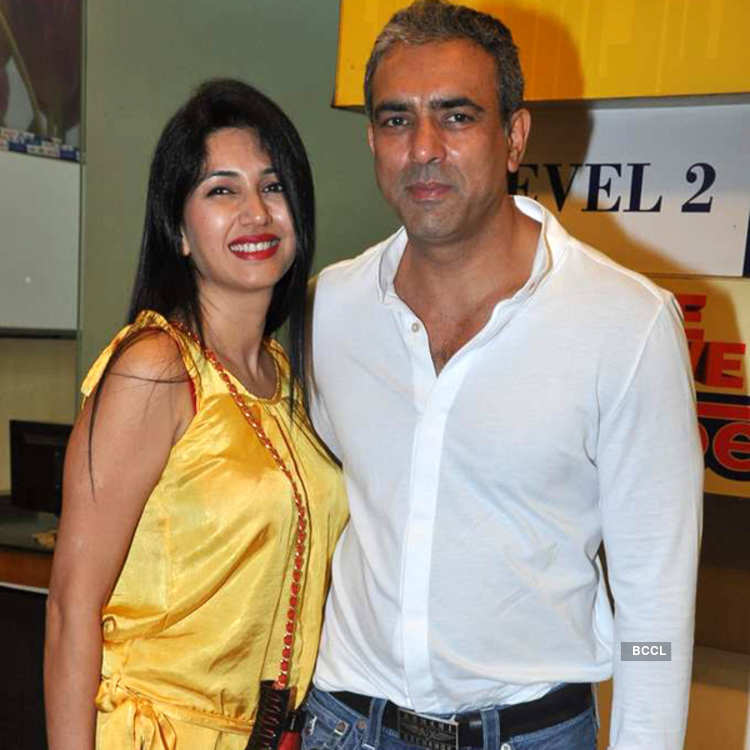 Deepti Bhatnagar with husband Randeep Arya seen at Yasmin Morani's b'day  party, held Escobar, in Mumbai, on August 11, 2013.