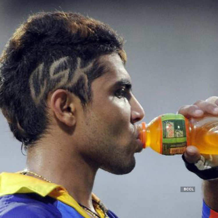 Ravindra Jadeja sported the most radical hairstyle in IPL 2013. His hair  were designed to say CSK.
