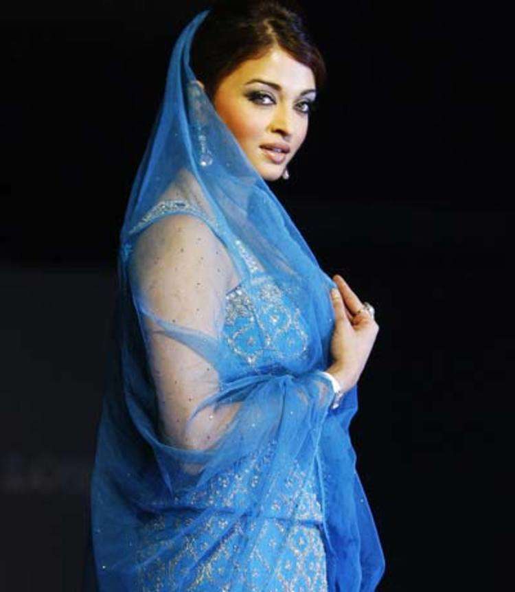 Actress Aishwarya Rai Bachchan walks the ramp during the launch of