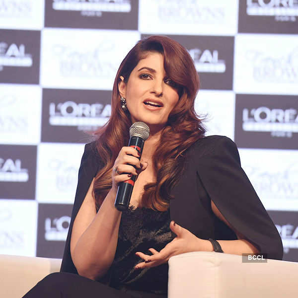 Twinkle Khanna speaks during the launch of L'Oréal Professionnel's new hair  colour trend 'French Browns' in Mumbai - Photogallery