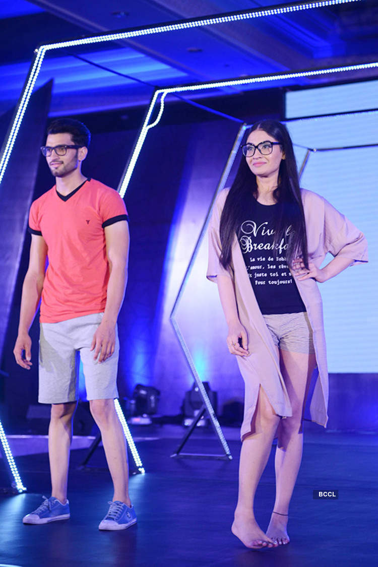 Models walk the ramp during Van Heusen's Innerwear and Athleisure  collection show organised at Taj Palace in New Delhi on July 24, 2017 -  Photogallery