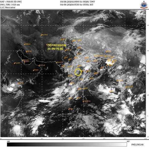 IMD shares satellite pictures of cyclone Nisarga Photogallery - ETimes
