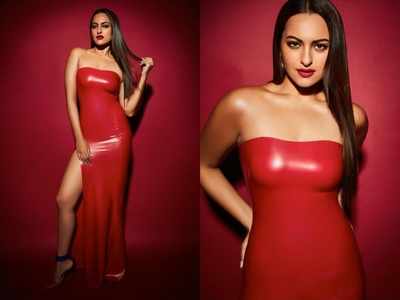 Sonakshi Sinha Bold Sex - Sonakshi Sinha looks sizzling hot in this red dress!