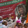 Supporters of wrestlers protesting against Wrestling Federation of India (WFI) chief Brij Bhushan Sharan Singh at Jantar Mantar