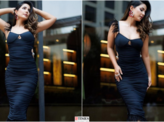 Hina Khan keeps it classy and sassy in a black ruched dress, see pictures