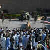 PTI supporters gather outside headquarters of Frontier Corps in Peshawar