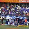 Unruly behaviour by Hyderabad crowd after umpiring howler halts proceedings