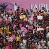 Spectators watch the IPL match between Rajasthan Royals and Royal Challengers Bangalore