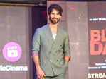 ​Shahid Kapoor looks dapper in a grey suit at the trailer launch of Bloody Daddy