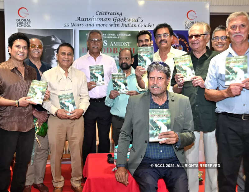 Former cricketers attend the launch of Aunshuman Gaekwad’s semi-autobiographical book