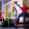 Working on her fitness