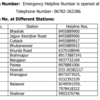 Emergency helpline numbers