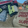 Sand artist Sudarsan Pattnaik created a sand sculpture on Odisha train accident, with the message "Praying for speedy recovery of survivors", at Puri beach in Odisha on Saturday.