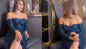 Urvashi Rautela stuns fans in an embellished strapless dress with a thigh-high slit