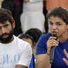 Wrestlers Bajrang Punia, Sakshi Malik meet Union Sports Minister Anurag Thakur