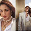 Pantsuit and pearls