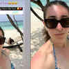 Article image for: Sister squad! <i class="tbold">Karisma Kapoor</i> drops a bikini-clad picture while Kareena Kapoor scrolls through her phone in the BACKGROUND