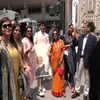 Indian diaspora waits for PM Modi to greet him outside the hotel in New York where he will be staying