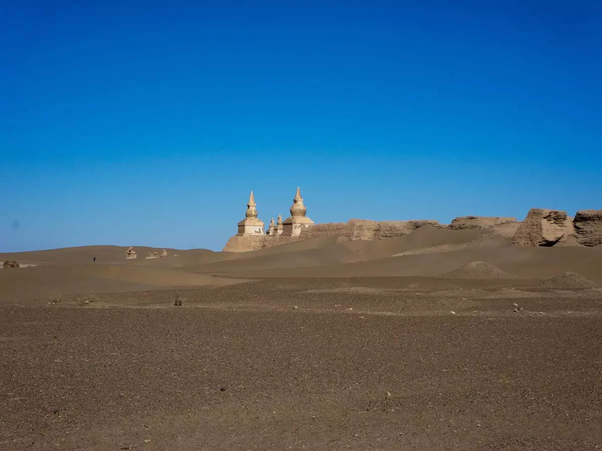 Khara Khoto ruins at sunset, depicting the haunting beauty of the Black City