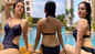 Puja Banerjee enjoys her pool time donning a black monokini