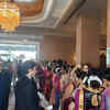Members of the Indian community in Cairo wait to welcome PM Modi at the Ritz Carlton