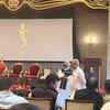Senior NCP leader Chhagan Bhujbal at Raj Bhavan. Oath taking ceremony to take place at 4pm.