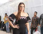 Huma Qureshi stuns in an all-black ensemble at Tarla promotions