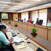 Delhi CM Arvind Kejriwal chairs an emergency meeting in Secretariat over the flood situation in the city. Ministers, mayor, and officials from various departments are present in the meeting.
