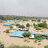 Delhi | Submerged NHAI site and offices constructed for work on the Delhi-Mumbai link. (Photo:  Anindya Chattopadhyay)