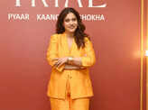 Kajol exudes boss lady vibes in an orange pantsuit at the promotion of The Trial