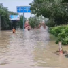 Heavy waterlogging near Mangi bridge in Delhi
